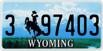 WY license plate 397403
