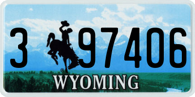 WY license plate 397406