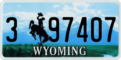 WY license plate 397407