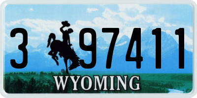 WY license plate 397411