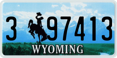 WY license plate 397413