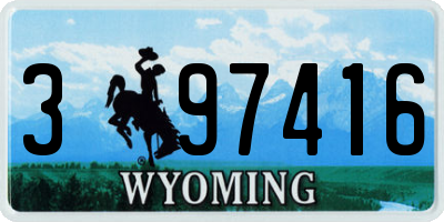 WY license plate 397416