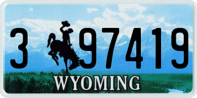 WY license plate 397419