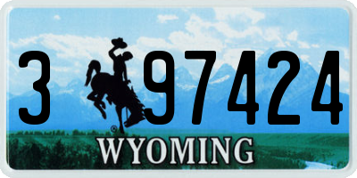 WY license plate 397424