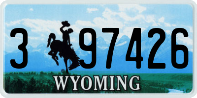WY license plate 397426