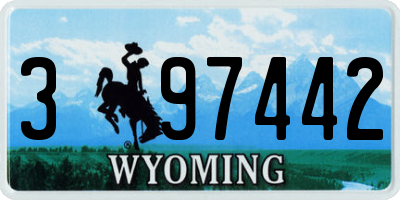 WY license plate 397442