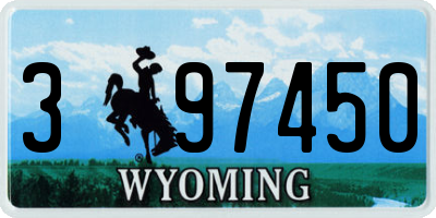 WY license plate 397450