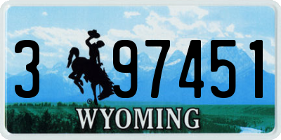 WY license plate 397451