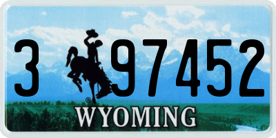 WY license plate 397452