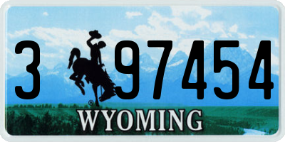 WY license plate 397454