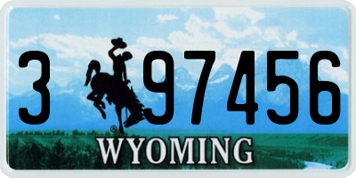 WY license plate 397456