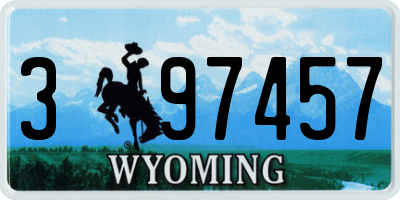WY license plate 397457