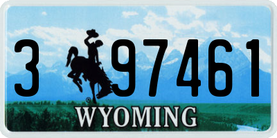 WY license plate 397461