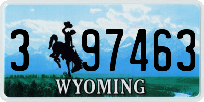 WY license plate 397463