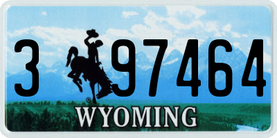 WY license plate 397464