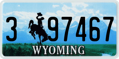 WY license plate 397467