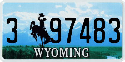 WY license plate 397483