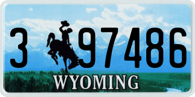 WY license plate 397486