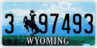 WY license plate 397493