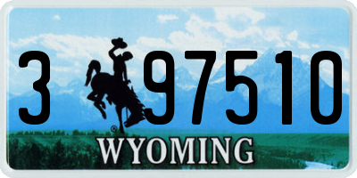 WY license plate 397510