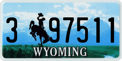 WY license plate 397511