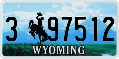 WY license plate 397512