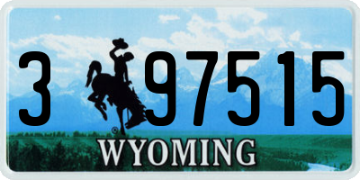 WY license plate 397515