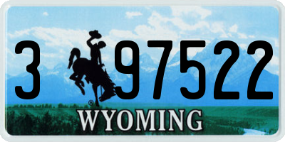 WY license plate 397522