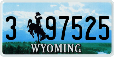 WY license plate 397525
