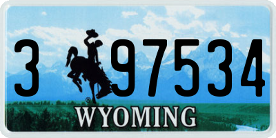 WY license plate 397534