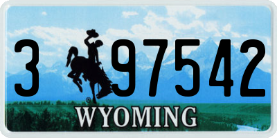 WY license plate 397542