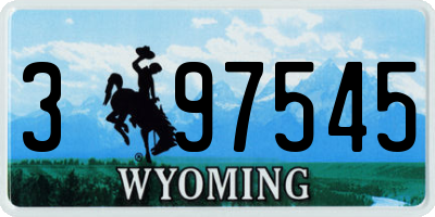 WY license plate 397545