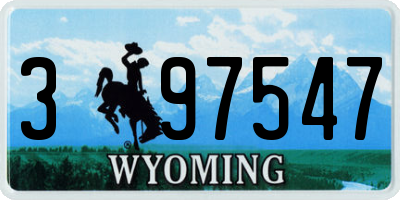 WY license plate 397547
