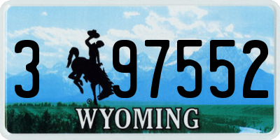 WY license plate 397552