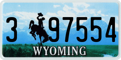 WY license plate 397554