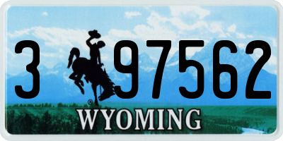 WY license plate 397562