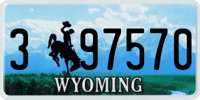 WY license plate 397570