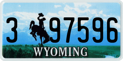 WY license plate 397596