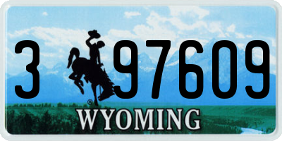 WY license plate 397609