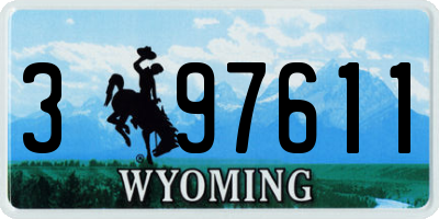 WY license plate 397611