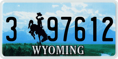 WY license plate 397612