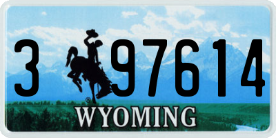 WY license plate 397614