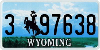WY license plate 397638
