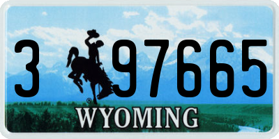 WY license plate 397665
