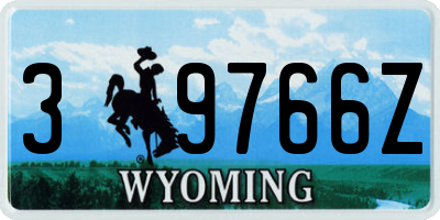 WY license plate 39766Z
