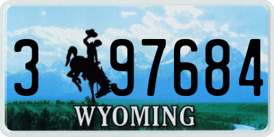 WY license plate 397684