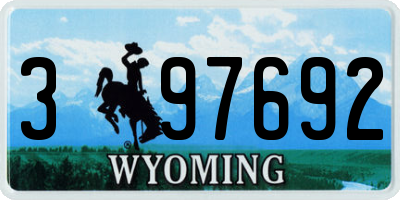 WY license plate 397692
