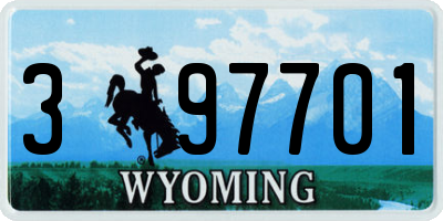 WY license plate 397701