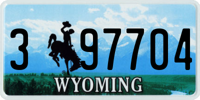 WY license plate 397704