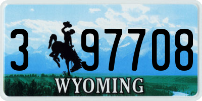 WY license plate 397708